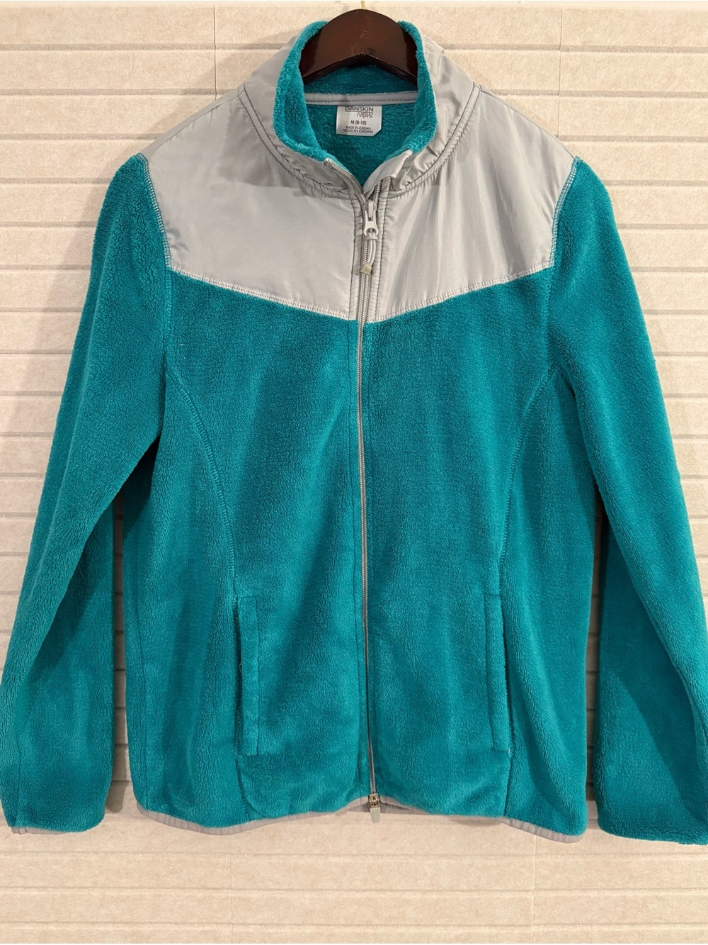 Danskin Now Teal & Gray Full-Zip Fleece Jacket – Women’s Medium (8–10)